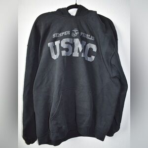 USMC Semper Fidelis Black Hoodie